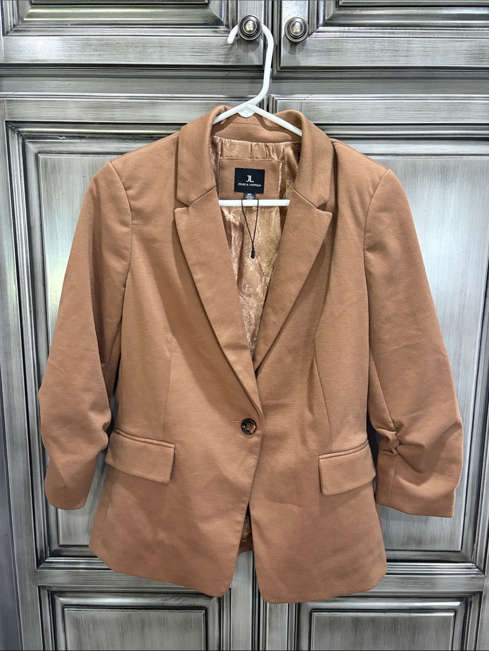 Jules & Leopold Tan Single-Button Tailored Blazer